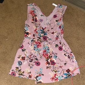 Pink Floral Romper